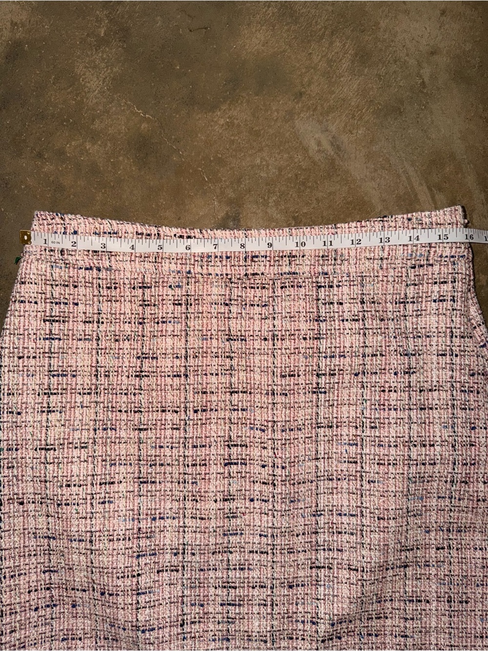LOFT Pink Tweed Mini Skirt Size 6 Boucle Lined Career Classic Preppy - Picture 5 of 11